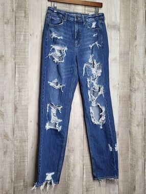 American Eagle Outfitters Distressed High-Rise Women’s Jeans - Blue Size 8 29